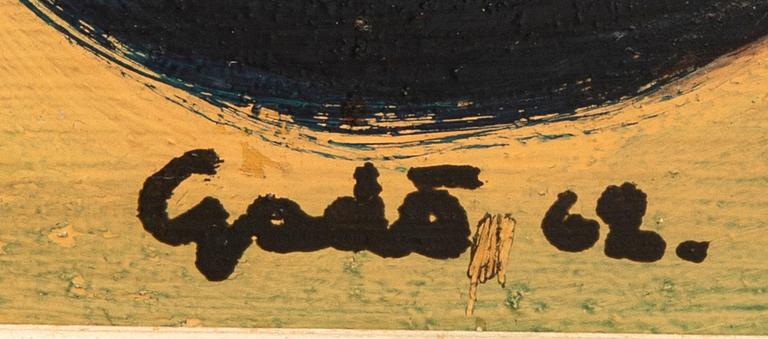 Bertil Gadö, olja på pannå, signerad och daterad 62.