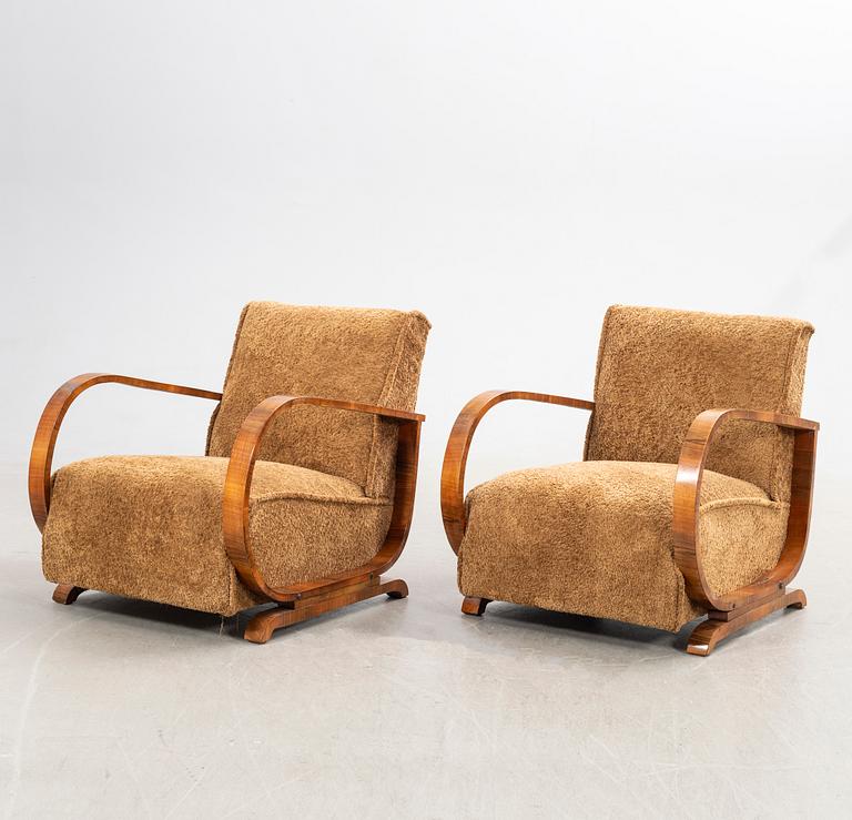 Armchairs, a pair, Art Deco, first half of the 20th century.
