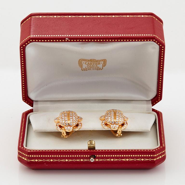 Cartier "Scarab" a pair of earrings.