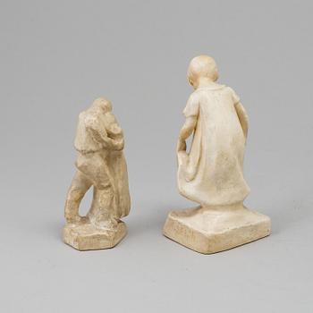 CARL ELDH, 2 plaster  sculptures, signed.