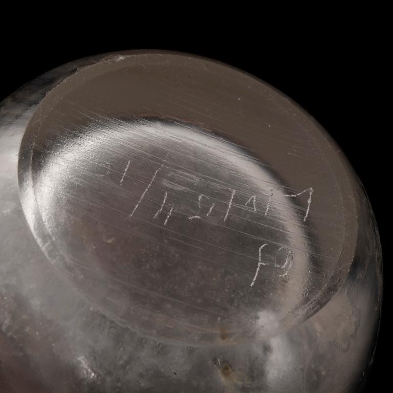 SKÅL, KARAFF samt KYLARE, glas, "iced" Vicke Lindstrand, 1930-tal.