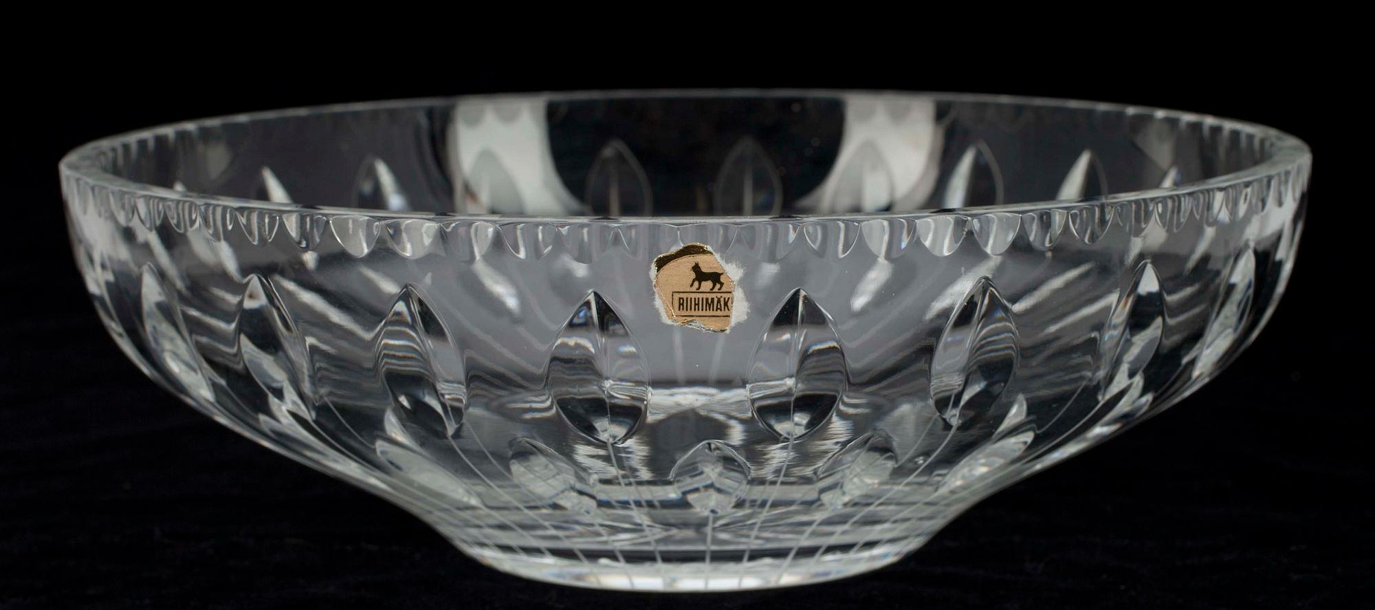 KRISTALLSKÅL, glas, Riihimäen Lasi Oy. 1900-talets senare hälft.