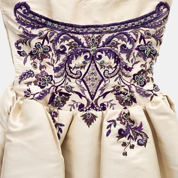 Jeanne Lanvin, A 1950's Antonio del Castillo pearl embroidered dress.
