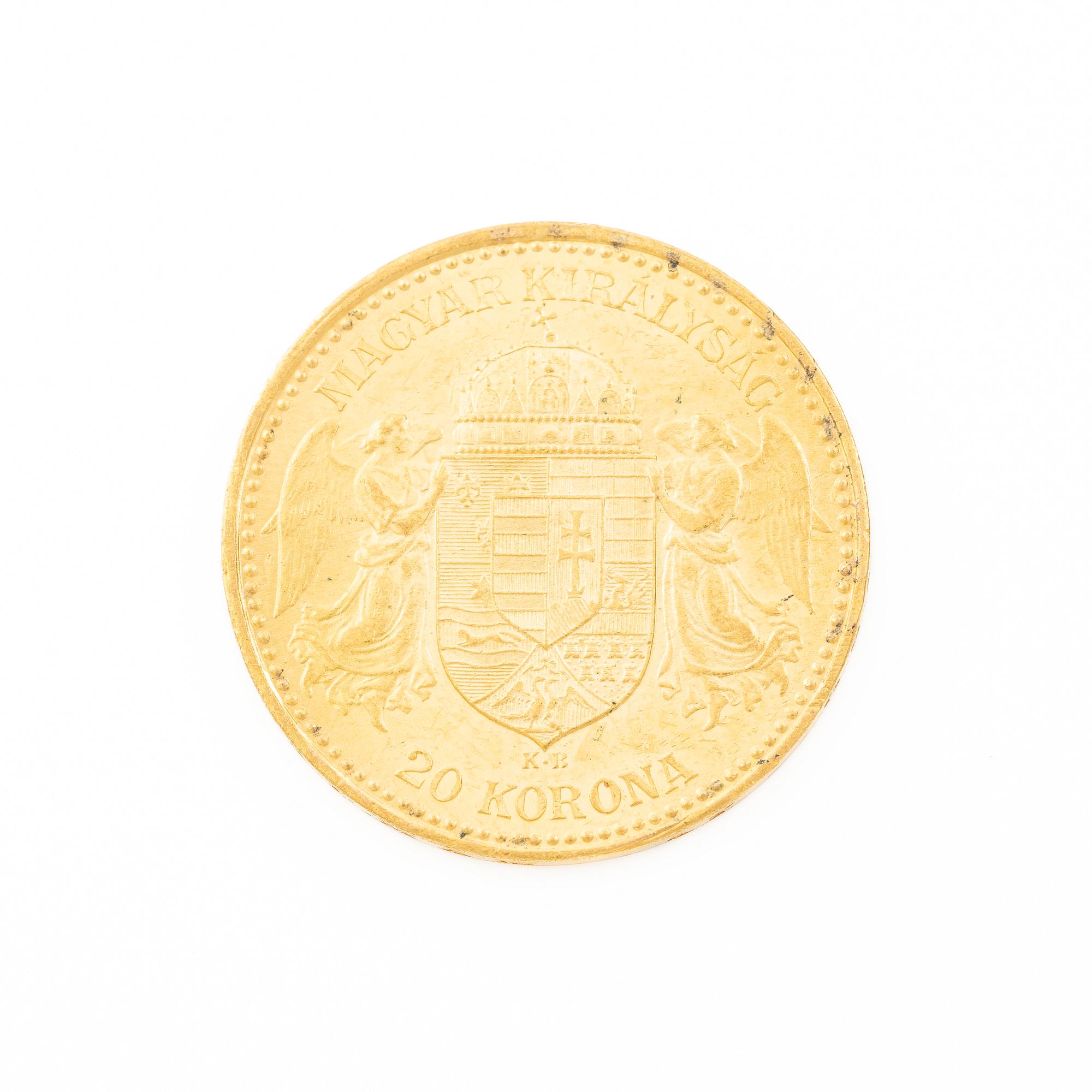 Gold coin, Hungary, 20 Korona, 1892.