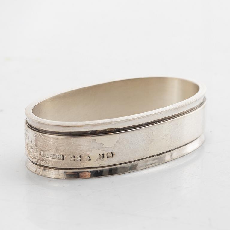Georg Jensen, servettringar, 8 st, sterlingsilver, Danmark, 1900-talets andra hälft.