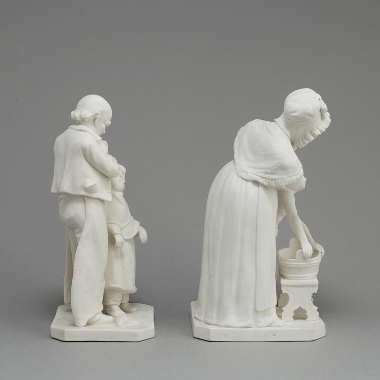 TWO PARIAN GROUPS, Gustafsberg, ca 1900.