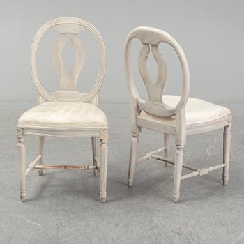 Eight Gustavian style chairs, second half of the 20th Century.