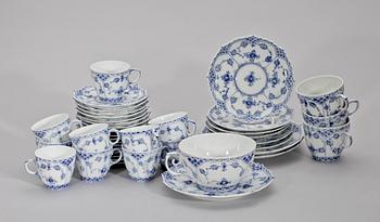 KAFFESERVIS, 14 delar, porslin, Musselmalet, Royal Copenhagen.