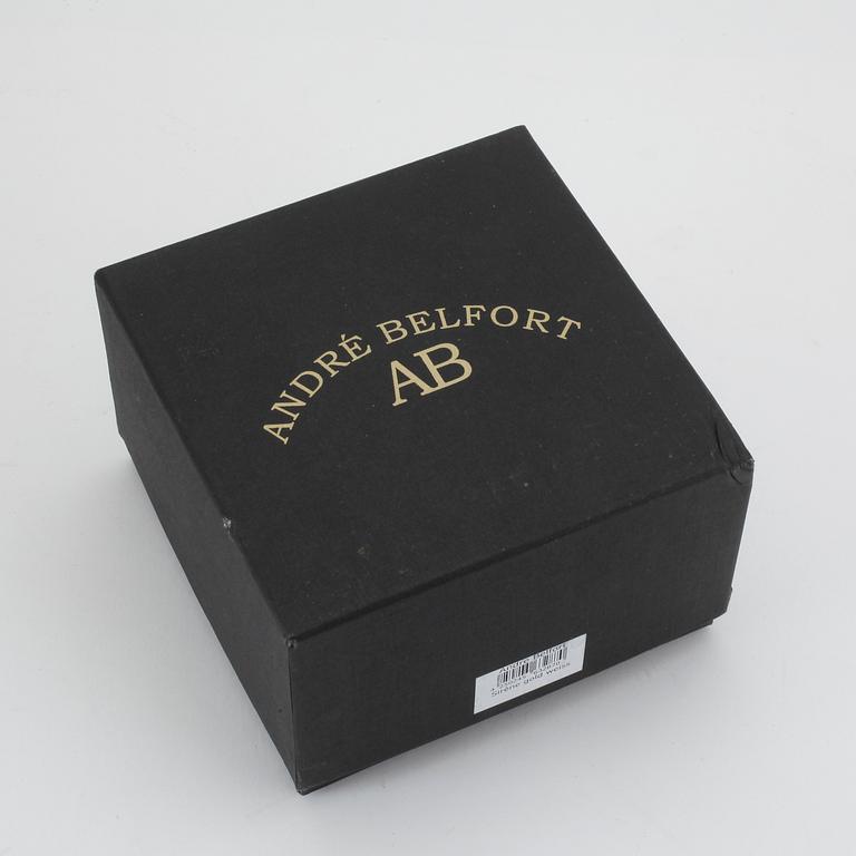 ARMBANDSUR, herr, André Belfort AB, Sirène, automatisk, kronograf, kalender, ref. AB-7110, vit keramik och förgyllning.