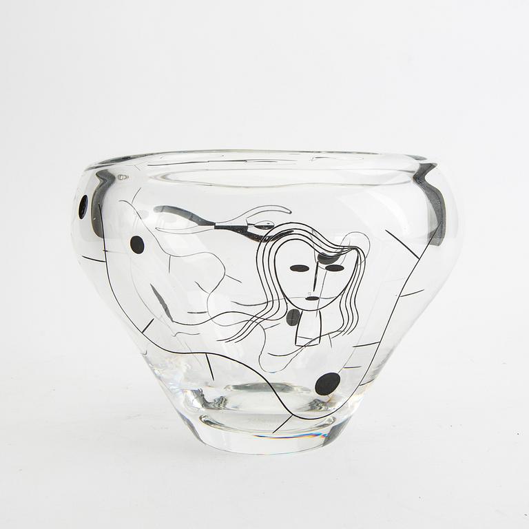 An 1950:s glass vase 'Grapa' by Bengt Orup for Johansfors, Sweden.