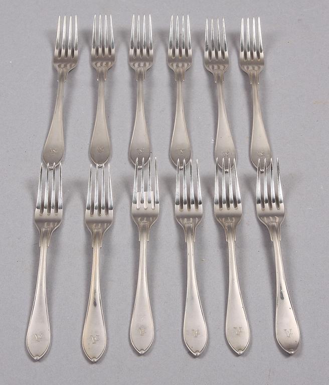 DESSERTGAFFLAR, 12 st, silver, GAB, 1927. Ca 300 g.
