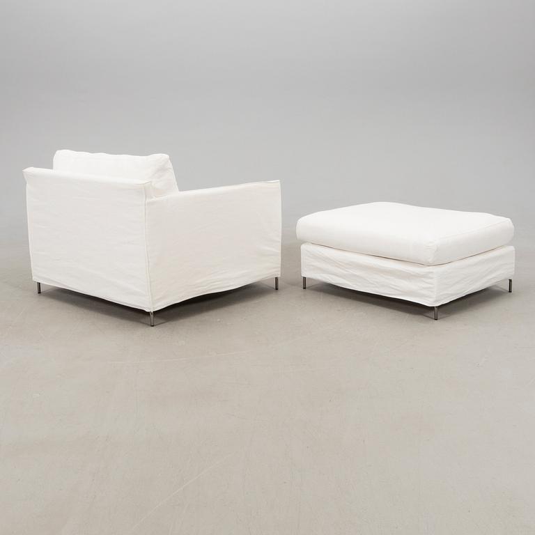 Armchair with footstool, "Petito" by Furinova, Spain, late 20th century.
