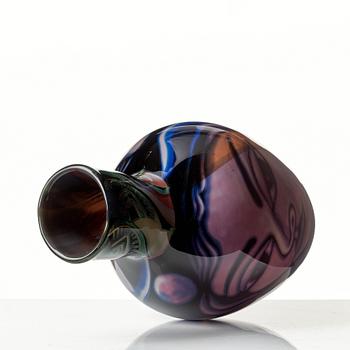 Eva Englund, a "graal" glass vase, Orrefors, Sweden 1989.