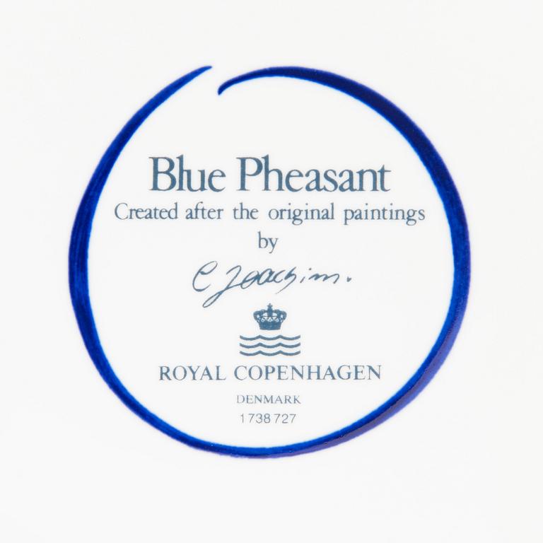 CHRISTIAN JOACHIM, A 92 parts set of  'Blue Pheasant' from Royal Copenhagen, late 20th century.