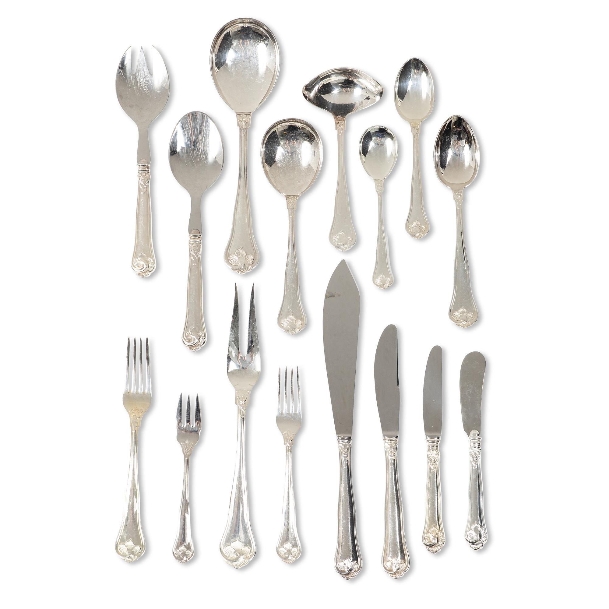 A Danish silver cutlery set, “Sachsisk”, Cohr, Swedish import mark ( 121 pieces).