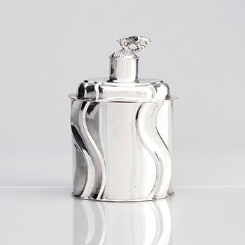 A Swedish 18th century silver tea caddy, restamped Claes Christian Carlén, Borås 1844.