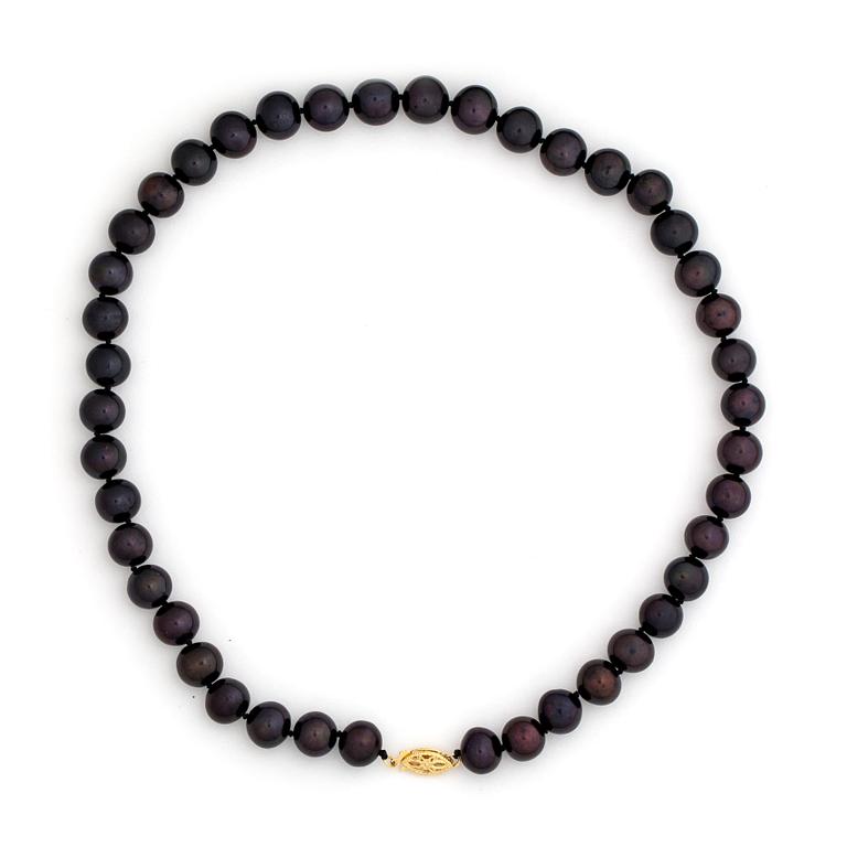 COLLIER, odlade Tahitipärlor med lås i 14k guld. 2000-tal.