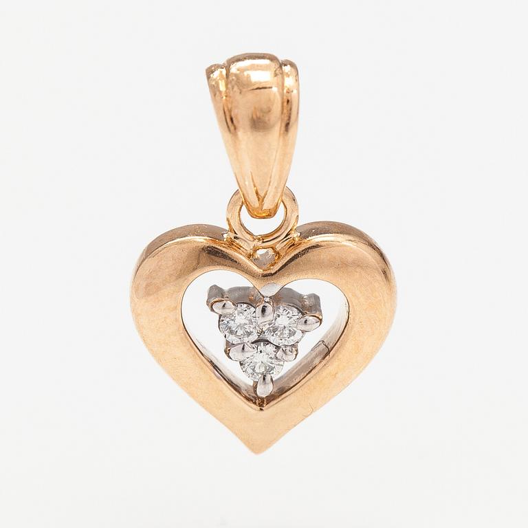 Hänge, 14K guld, diamanter ca 0.045 ct tot. Einari Ailio, Jyväskylä.