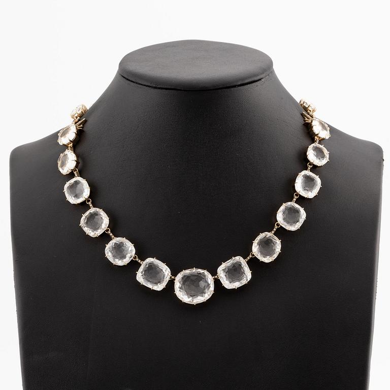 An 18K gold and rockcrystal H.Stern necklace set with round brilliant-cut diamonds "Moonlight".