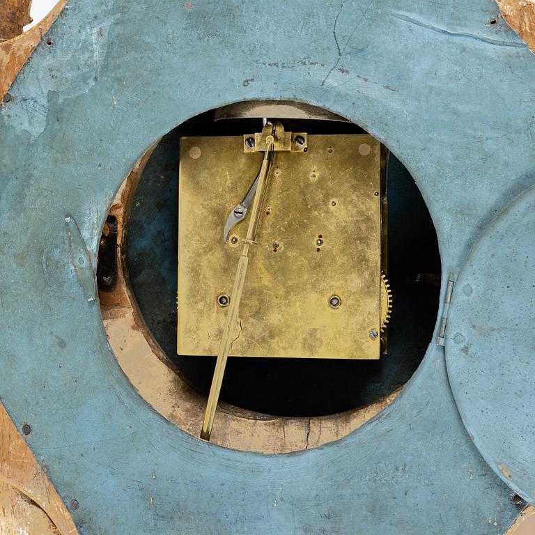 A Gustavian wall clock marked Daniel Herrström (active in Stockholm 1788-1790).