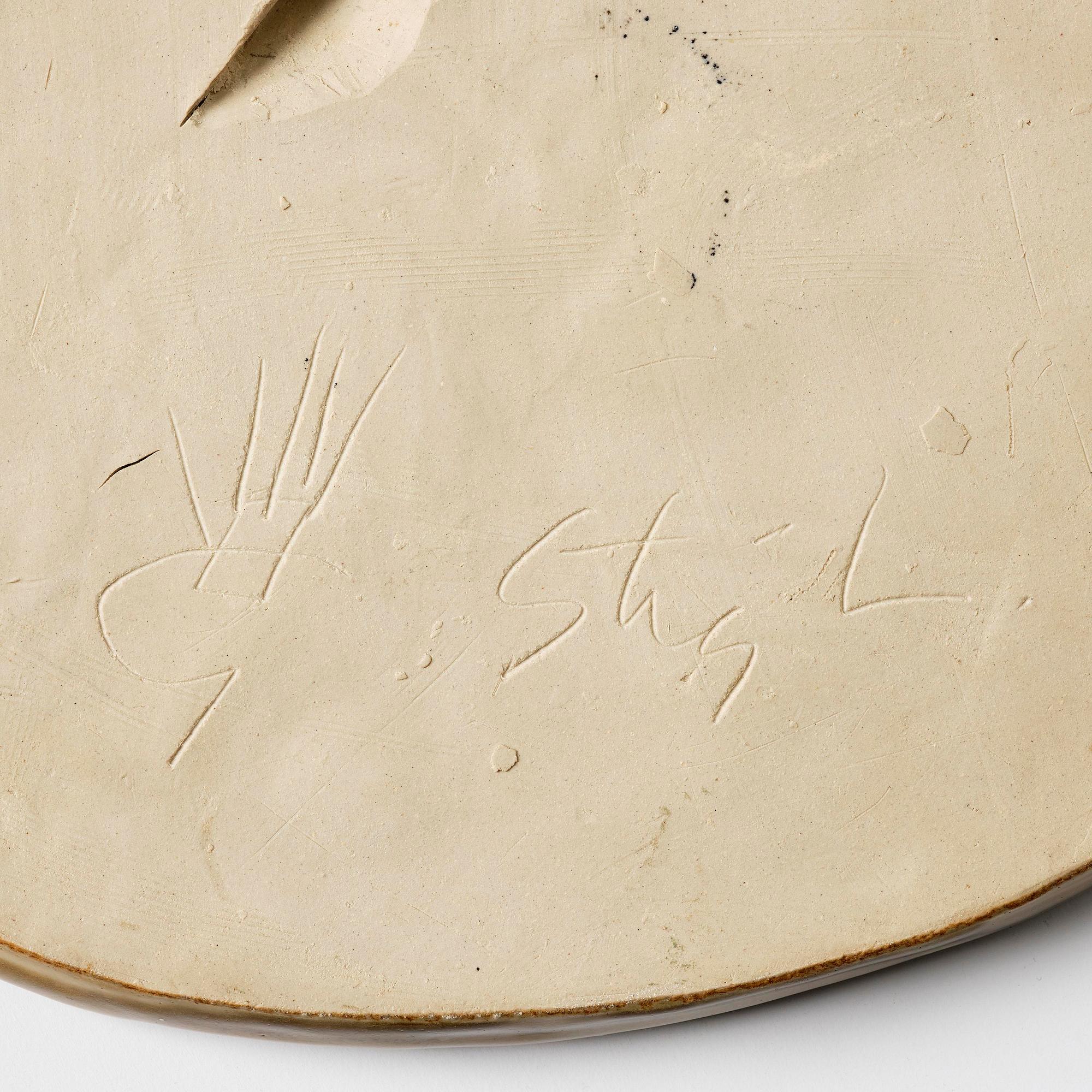 Stig Lindberg, a stoneware wall sculpture, Gustavsberg Studio ca 1960.