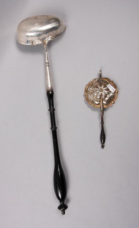 SOPPSLEV SAMT TESIL, silver, Stockholm 1786 resp Möllenborg, Stockholm 1800-tal.