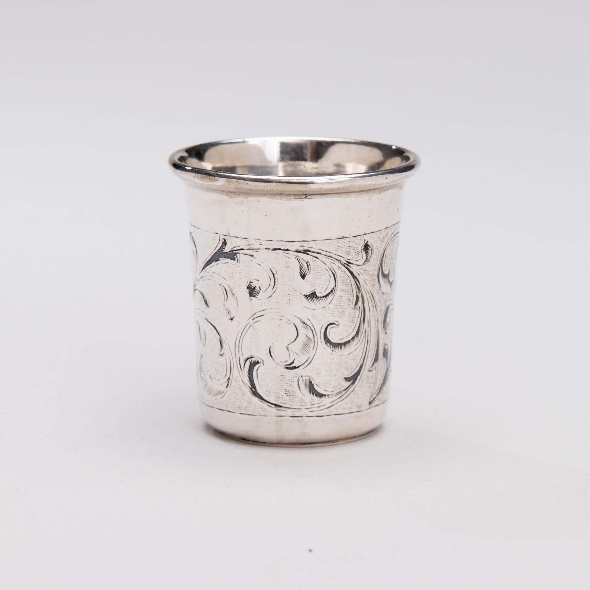 BÄGARE, 3 ST, silver, Ryssland 1800-talets slut, totalvikt 100 g.
