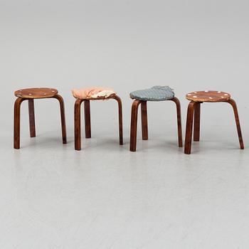 ALVAR AALTO, four stools, Artek, Finland, 1930/40-tal.