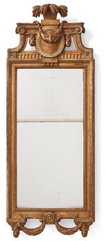 93. A Gustavian giltwood mirror by J. Åklerblad (active 1756-1799) and A. Öberg (1781-1791).
