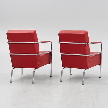 Gunilla Allard, a pair of leather upholstered 'Cinema' easy chairs, Lammhults.
