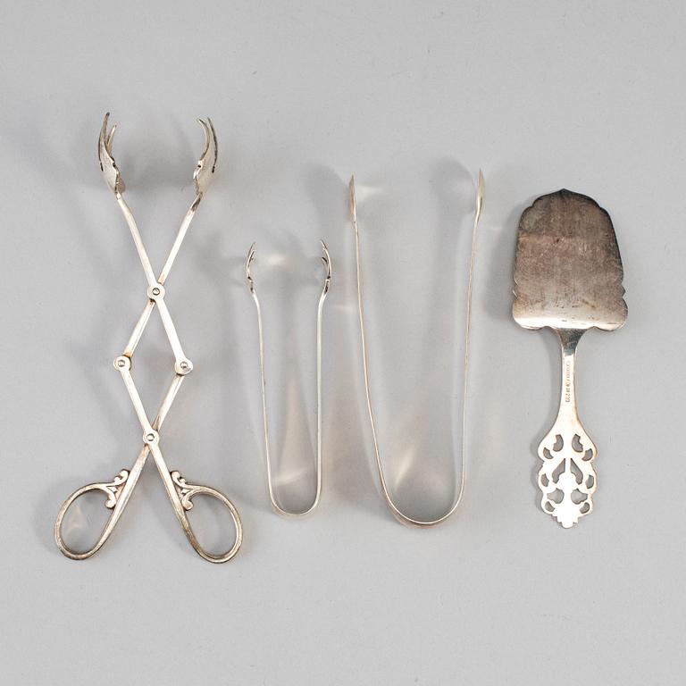 20th century silver serving cutlery, 4 pieces.