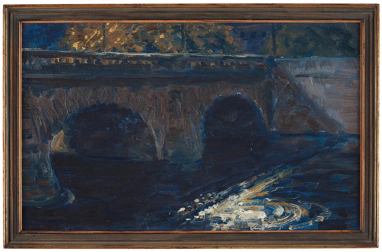 Nils Kreuger, "Norrbro en höstkväll" (Norrbro -autumn evening [Study] ).