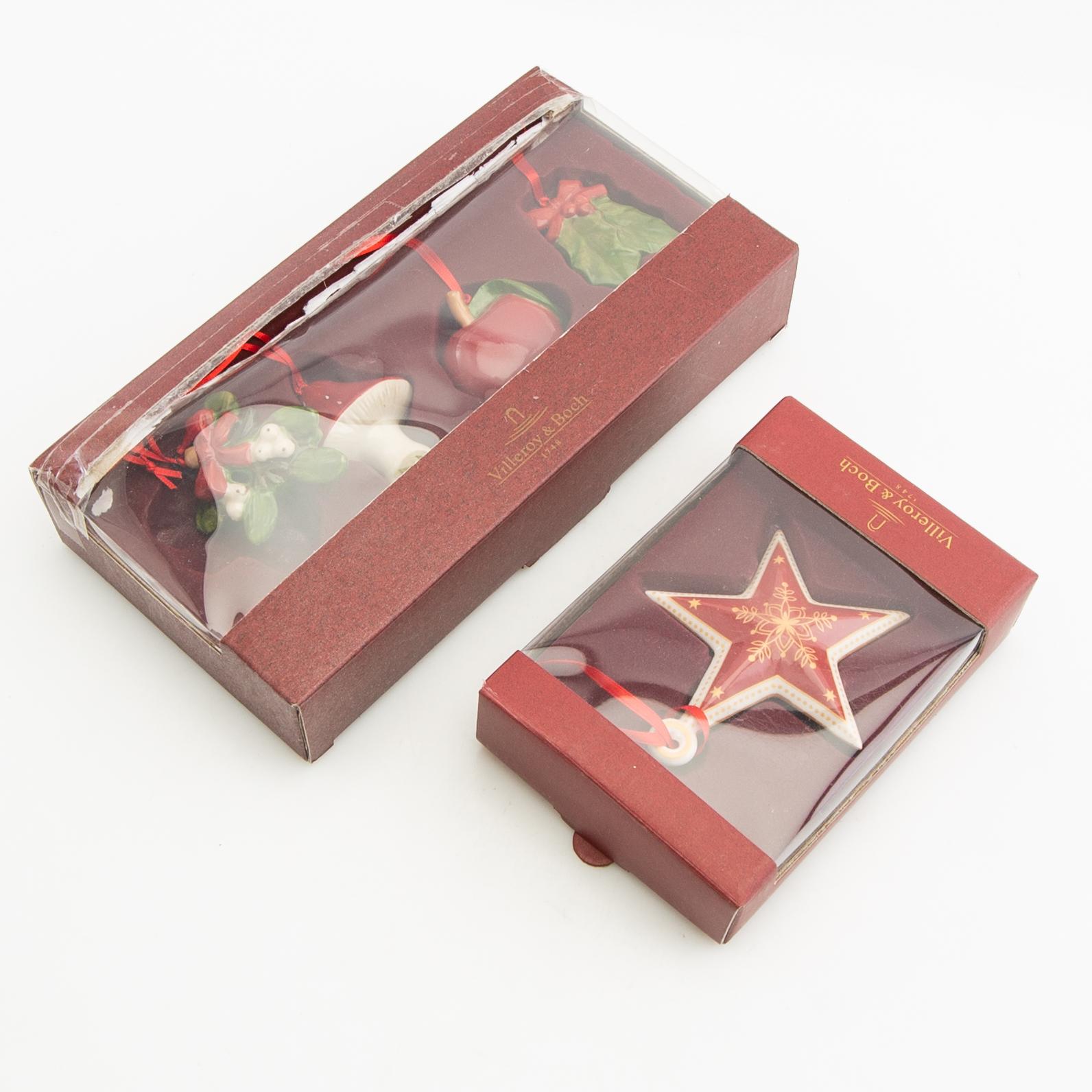 Candelabras and Christmas tree candle holders as well as Christmas tree decorations 22 pcs 20th century.