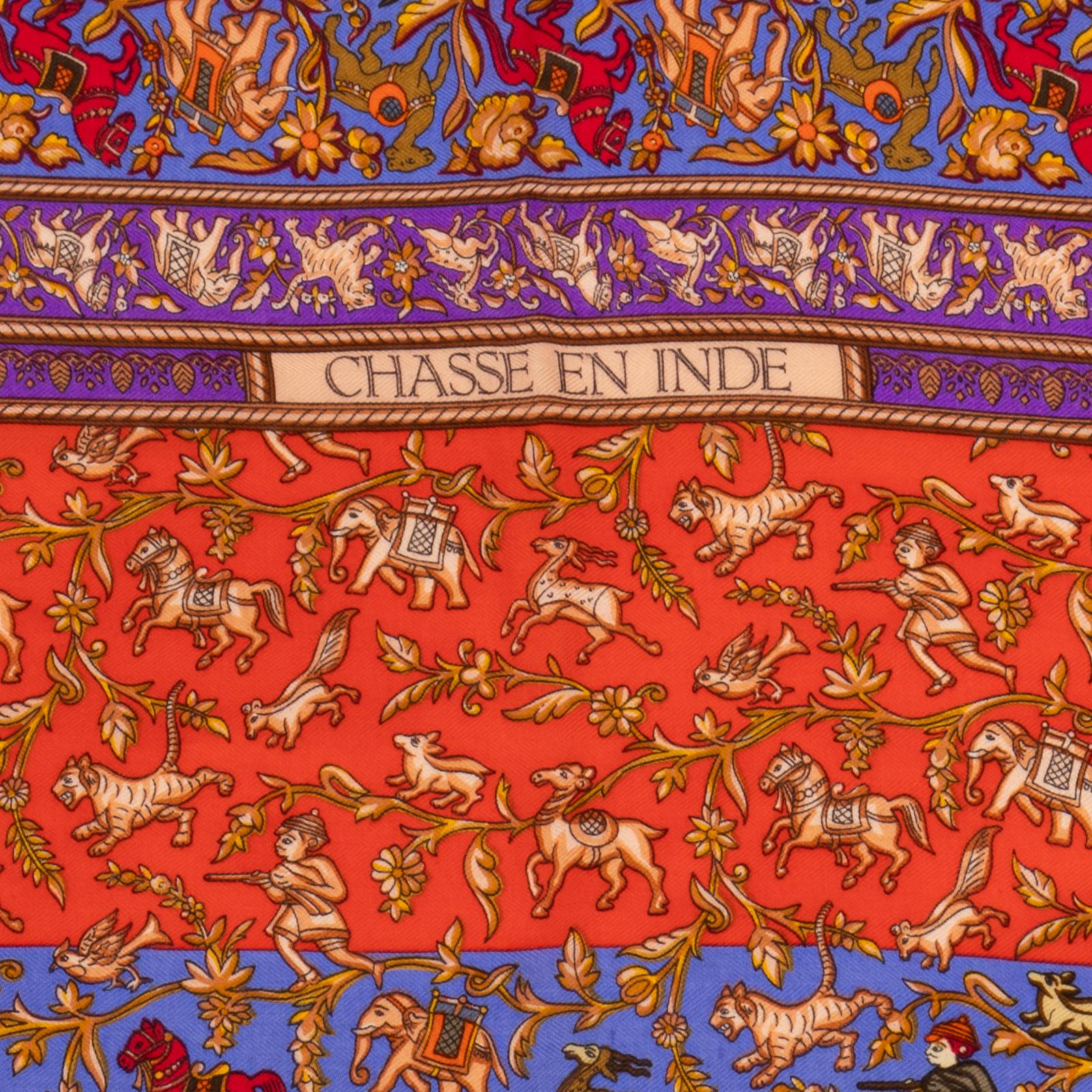 Hermès, a cashmere mix 'Chasse en Inde' shawl.
