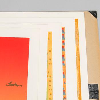 Folder with graphic prints, 5 pcs, various artists.