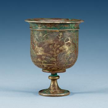 1835. BÄGARE, silver. Troligen Tang dynastin.