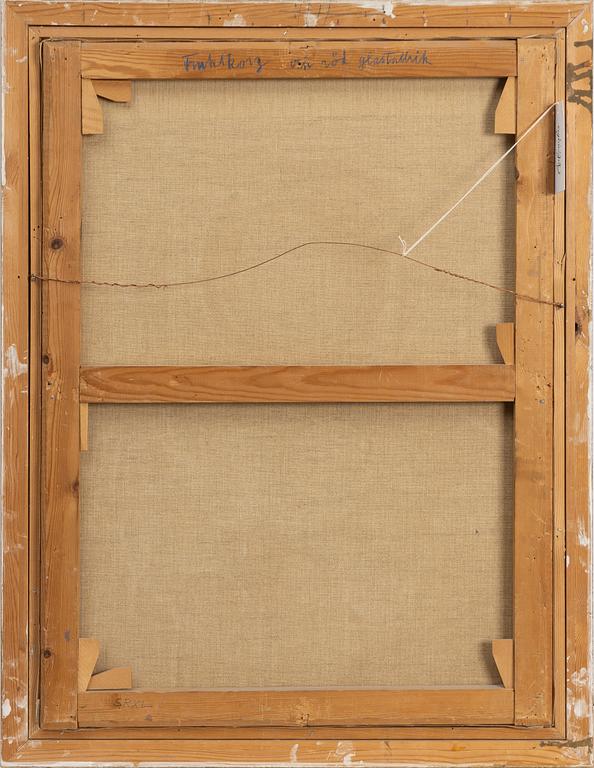 Sigurd Möller, "Fruktkorg och röd glastallrik".