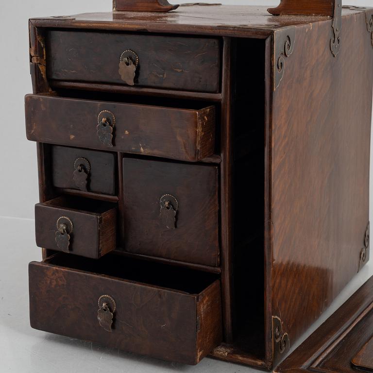 A Chinese/Southeast Asian hardwood box, 20th century.