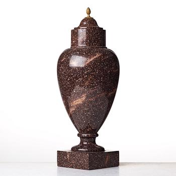 A Swedish early 19th century porphyry urn.