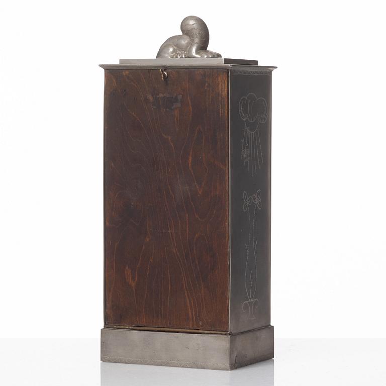 Nils Fougstedt, a pewter table clock, Svenskt Tenn, Sweden 1925.
