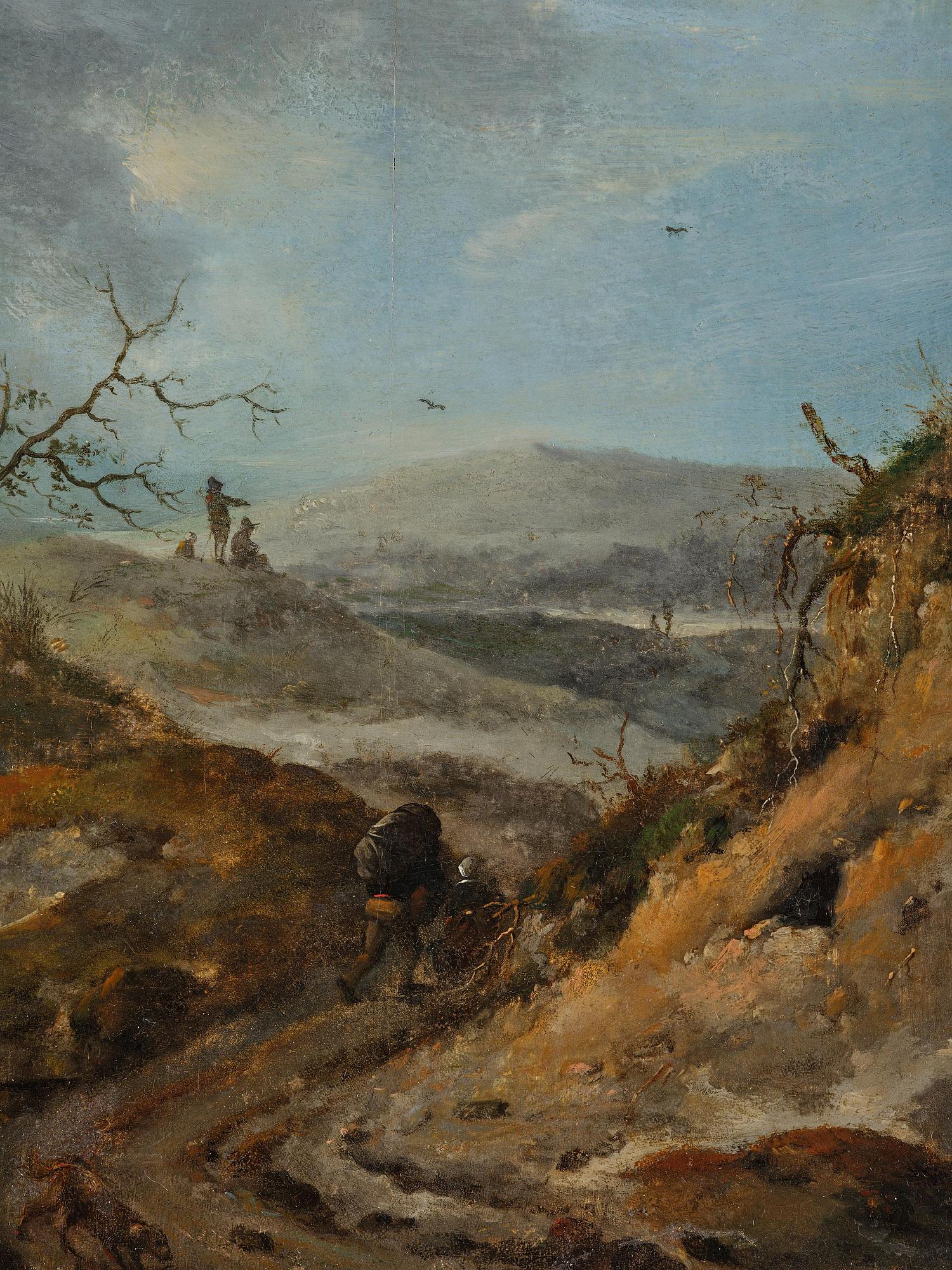 Jan Wijnants, attributed to, Dune landscape with figures.