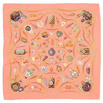 664. HERMÈS, a silk scarf, "Qu'importe le flacon".