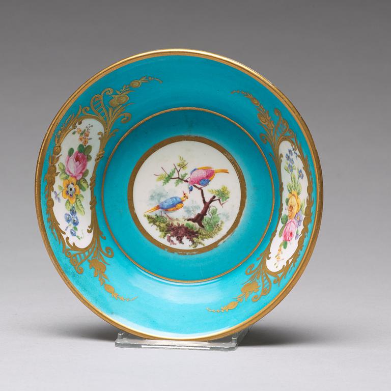 A "Sévrès" cup with stand, 18th Century.