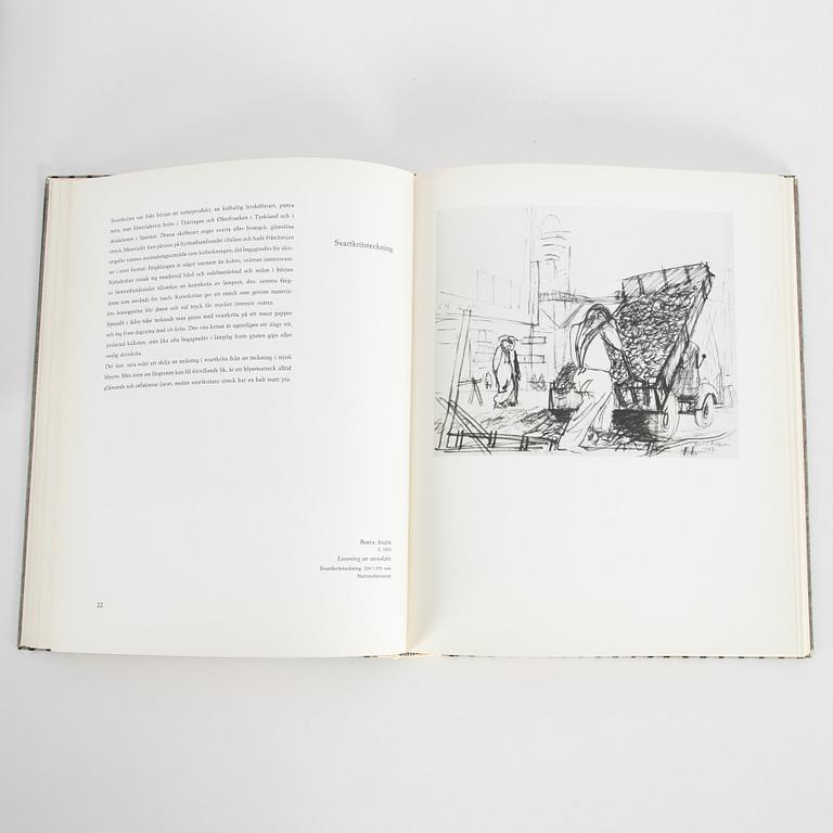 Olle Baertling, färgserigrafi, signerad i bok, "Teckning, Måleri, Grafik", Per Bjurström, 1956.