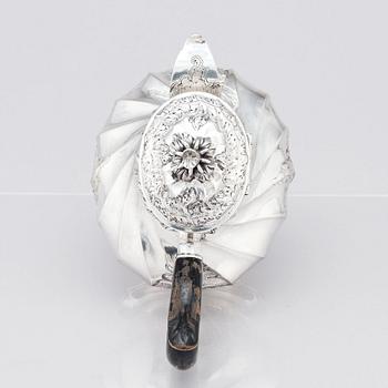 A Swedish 18th century silver coffee-pot, mark of Johan Grönwall, Vänersborg (1753-1784).