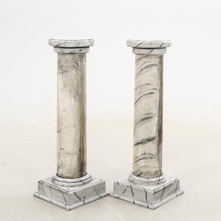 Pedestals, a pair, first half/mid 20th century.
