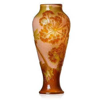 46. Emile Gallé, a 'firepolished' Art Nouveau cameo glass vase, Nancy, France, ca 1900.