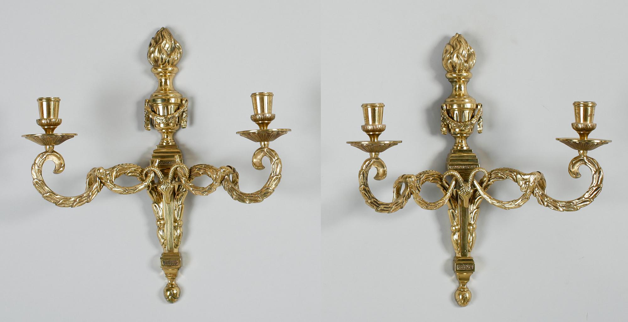 VÄGGAPPLIQUER, 1 par, gustaviansk stil, 1900-talets andra hälft.