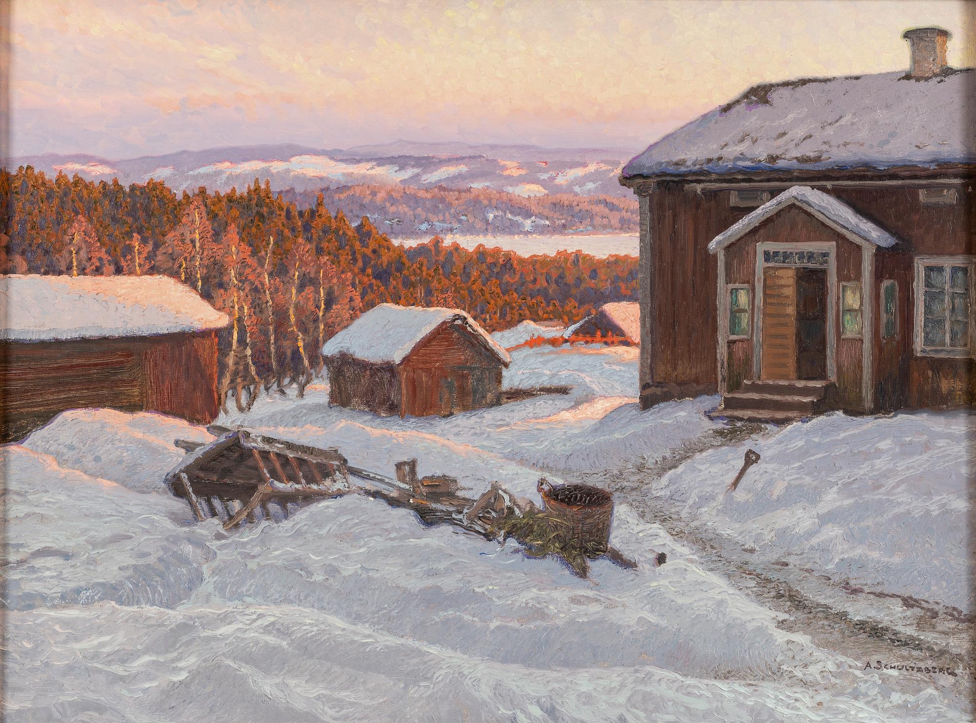 ANSHELM SCHULTZBERG, oil on canvas, signed.