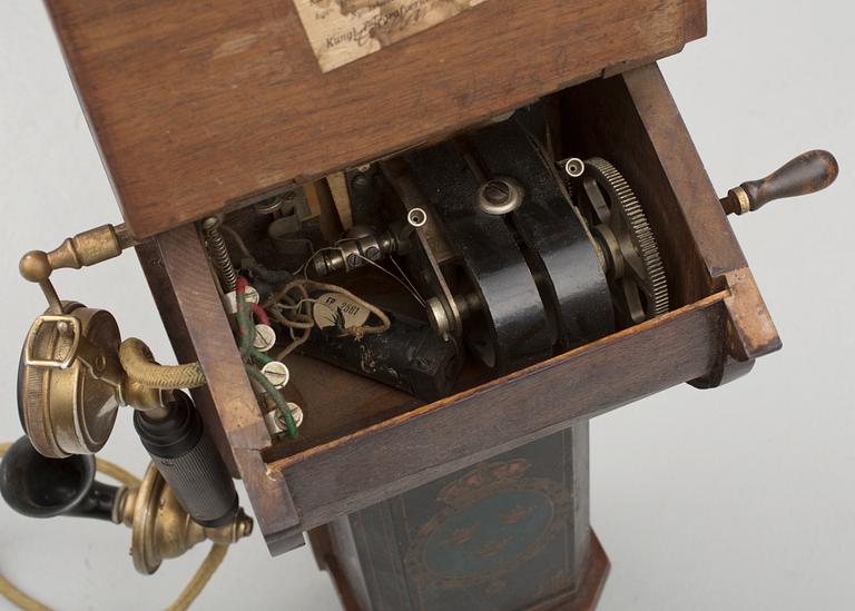 VÄGGTELEFON, LM Ericsson & Co, Stockholm, omkring år 1900.